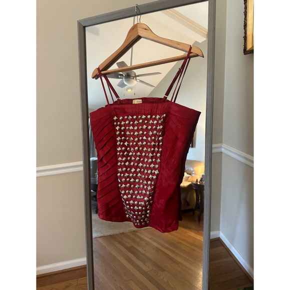 Wildcat Tops - Wildcat Vintage Bedazzled Top Women 2XL Red Embellished
